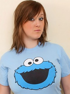 Redheads big tits in blue shirt and lingerie